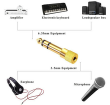 Load image into Gallery viewer, Headphone Jack Adapter Plug 3.5mm Female to 6.35mm Male