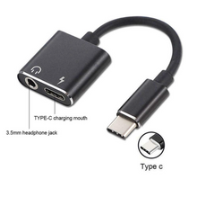 Load image into Gallery viewer, TYPE C TO 3.5mm AUDIO AUX HEADPHONE 2 in 1 DUAL ADAPTER CHARGER