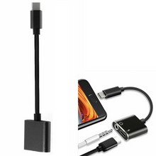 Load image into Gallery viewer, TYPE C TO 3.5mm AUDIO AUX HEADPHONE 2 in 1 DUAL ADAPTER CHARGER