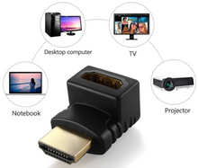 Load image into Gallery viewer, HDMI Male to Female Easily Connector Adapter 270 Degree Plated