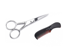 Load image into Gallery viewer, Stainless Steel Round Nose Hair Scissors and Beard Comb