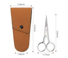 Load image into Gallery viewer, Stainless Steel Round Nose Hair Scissors and Beard Comb