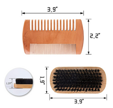 Load image into Gallery viewer, 3 in 1 Beard Care Kit Set For Men Shaving Scissors Comb Facial Hair Brush Wood