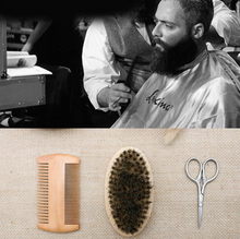 Load image into Gallery viewer, 3 in 1 Beard Care Kit Set For Men Shaving Scissors Comb Facial Hair Brush Wood