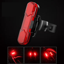 Load image into Gallery viewer, Red Rechargeable Bike Tail Light USB