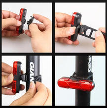 Load image into Gallery viewer, Red Rechargeable Bike Tail Light USB