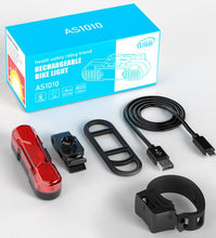 Load image into Gallery viewer, Red Rechargeable Bike Tail Light USB