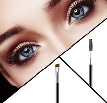 Load image into Gallery viewer, Professional Angled Eye Brow Brush and Spoolie Brush