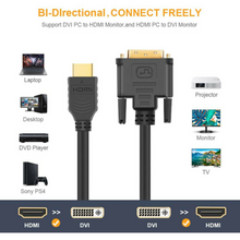 Load image into Gallery viewer, HDMI Male to DVI 24+5 Female Adapter 1080P Converter Cable