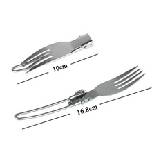 Load image into Gallery viewer, Camping Travel Picnic Foldable Stainless Steel Cutlery 3PCS