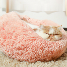 Load image into Gallery viewer, Pet Cat Calming Bed Warm Soft Plush Round Nest