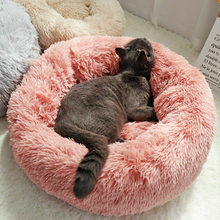 Load image into Gallery viewer, Pet Cat Calming Bed Warm Soft Plush Round Nest