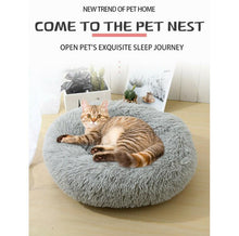 Load image into Gallery viewer, Plush Pet Bed Round Warm Kennel Soft Pet Sofa