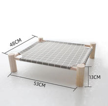 Load image into Gallery viewer, Wood Frame Small Dog Cat Sleep Bed Raised Pet Lounge Removable Hammock