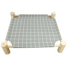 Load image into Gallery viewer, Wood Frame Small Dog Cat Sleep Bed Raised Pet Lounge Removable Hammock