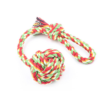 Load image into Gallery viewer, Striped Rope Dog Puppy Pet Chew Toy Knots Large Cotton Strengthen Teeth Ball
