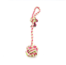 Load image into Gallery viewer, Striped Rope Dog Puppy Pet Chew Toy Knots Large Cotton Strengthen Teeth Ball