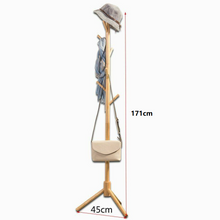 Load image into Gallery viewer, Coat Rack Wooden 8 Hooks Hats Hook Hanger Standing Wood Tree Stand Home