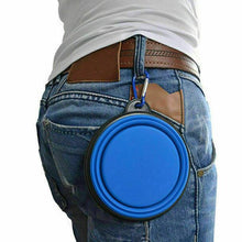 Load image into Gallery viewer, Collapsible Pet Water Bowl with hook Clip Blue