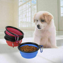 Load image into Gallery viewer, Collapsible Pet Water Bowl with hook Clip Blue