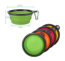 Load image into Gallery viewer, Collapsible Pet Water Bowl with hook Clip Green