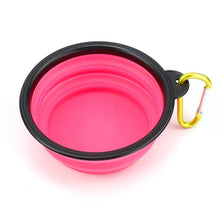 Load image into Gallery viewer, Collapsible Pet Water Bowl with hook Clip Pink