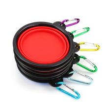 Load image into Gallery viewer, Collapsible Pet Water Bowl with hook Clip Red