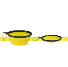 Load image into Gallery viewer, Collapsible Pet Water Bowl with hook Clip Yellow