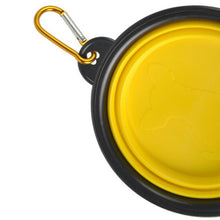 Load image into Gallery viewer, Collapsible Pet Water Bowl with hook Clip Yellow