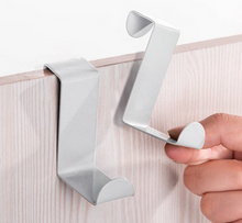 Load image into Gallery viewer, 2PCS Over The Door Metal Hook Coat Towel Bag Hanger Silver