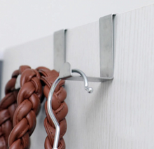 Load image into Gallery viewer, 2PCS Over The Door Metal Hook Coat Towel Bag Hanger Silver