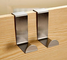 Load image into Gallery viewer, 2PCS Over The Door Metal Hook Coat Towel Bag Hanger Silver