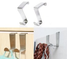 Load image into Gallery viewer, 2PCS Over The Door Metal Hook Coat Towel Bag Hanger Silver