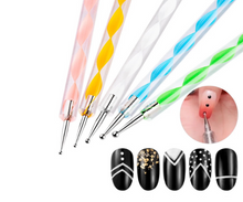 Load image into Gallery viewer, Nail Dotting Pen 2 Way Manicure Painting Tool Kit 5Pcs