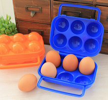 Load image into Gallery viewer, 6 Grid Egg Box Carrier Folding Carton Holder Outdoor BBQ Picnic Shockproof