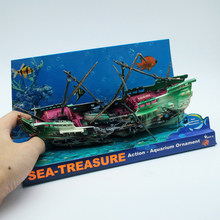 Load image into Gallery viewer, AQUARIUM FISH TANK LARGE PIRATE SHIP BOAT WRECK ORNAMENT HANDPAINTED