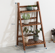 Load image into Gallery viewer, 3 Tier Outdoor Bamboo Rack Stand Display Flower Pot Shelf