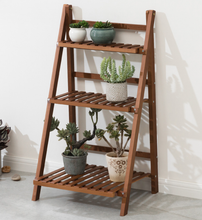 Load image into Gallery viewer, 3 Tier Outdoor Bamboo Rack Stand Display Flower Pot Shelf
