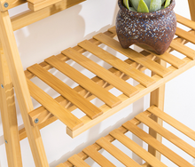 Load image into Gallery viewer, Bamboo Flower Display Shelf Plant Stand 3 Tier