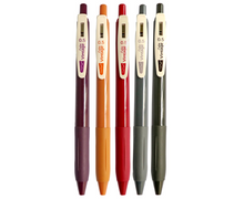 Load image into Gallery viewer, Gel Pen 0.5mm 5PCS Black Grey Camel Red Purple 5 Color