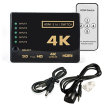 Load image into Gallery viewer, HDMI Switch 5 Port HDMI Switcher Splitter Box