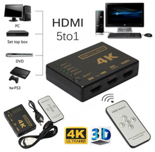 Load image into Gallery viewer, HDMI Switch 5 Port HDMI Switcher Splitter Box