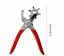 Load image into Gallery viewer, 6 Size Heavy Duty Leather Hole Punch Hand Pliers Belt Paper Holes Puncher Tool