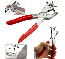 Load image into Gallery viewer, 6 Size Heavy Duty Leather Hole Punch Hand Pliers Belt Paper Holes Puncher Tool