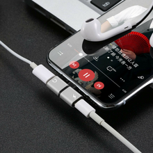 Load image into Gallery viewer, Dual 2in1 Adapter For iPhone X 7 8 Headphone Audio Charger Splitter Charging