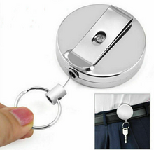 Load image into Gallery viewer, Extendable Metal Wire Steel Cord Wire Retractable Key Chain 65cm
