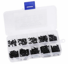 Load image into Gallery viewer, 250pcs 4-20 Size M2 Cross Round Head Self Tapping PA Screws Assortment Kit Black