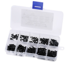 Load image into Gallery viewer, 250pcs 4-20 Size M2 Cross Round Head Self Tapping PA Screws Assortment Kit Black