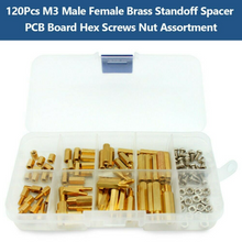 Load image into Gallery viewer, 120pcs/Set M3 Male Female Hex Brass Spacer Standoff Screw Nut For PCB FPV Board