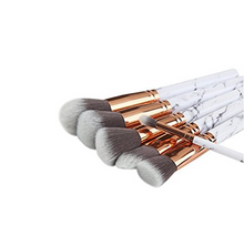 Load image into Gallery viewer, Marble Makeup Brushes Set 10 Pcs Foundation Cream Face Powder Blush Concealer Eyeshadow Brush